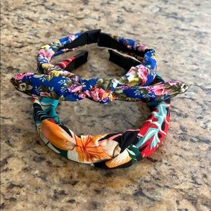 2 new Floral headbands (turban & top knot style)